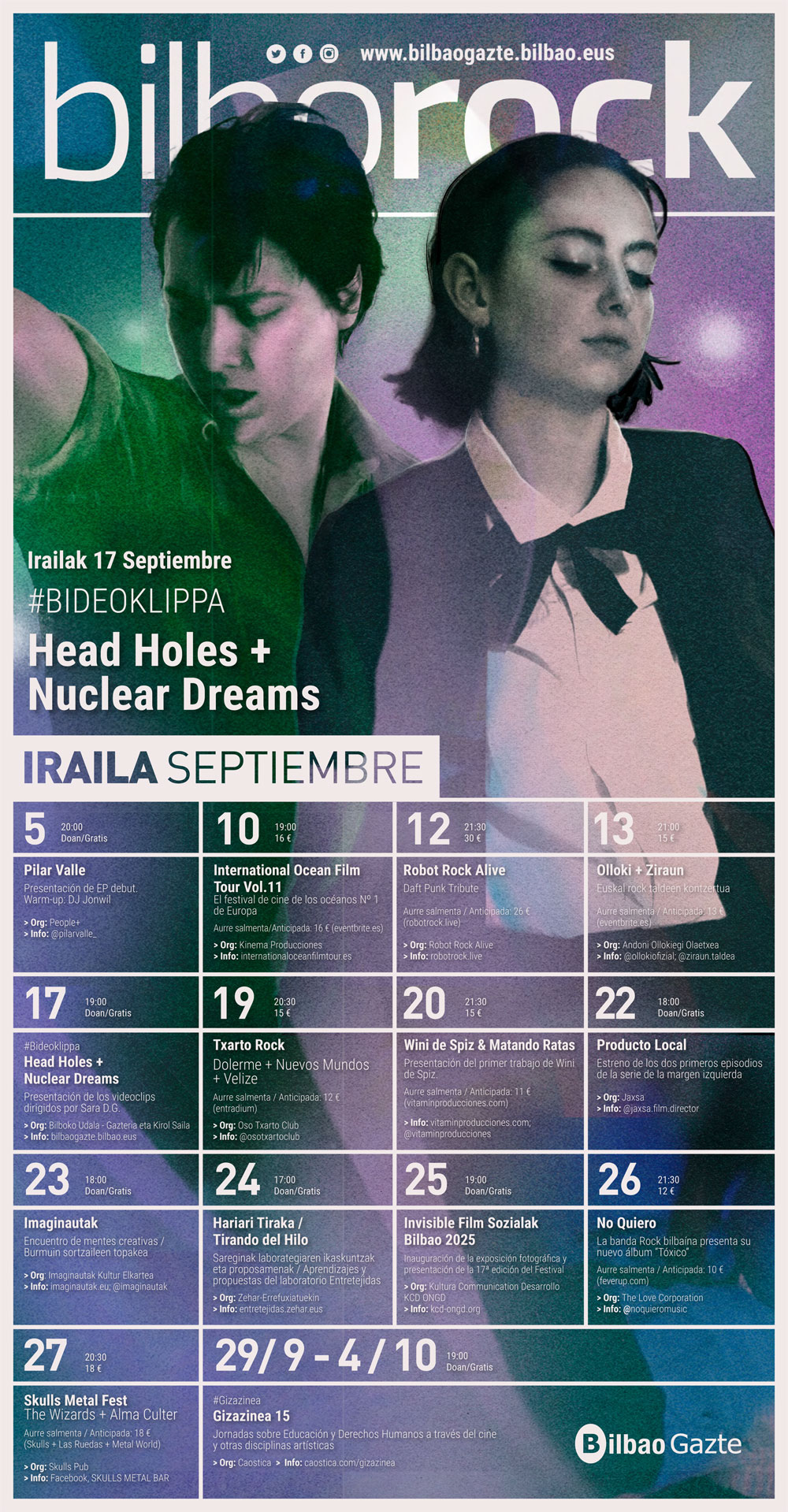 Bilborock agenda septiembre 2025 iraila